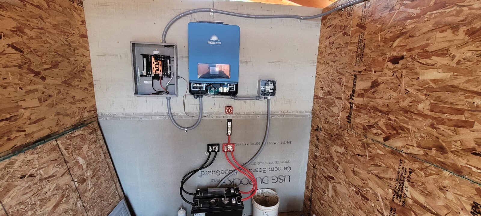 The solar install nears completion.